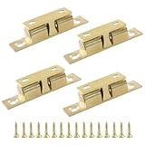 Hordion 4 Pack Double Ball Tension Roller Catch Latch, 60mm Solid Brass Adjustable Cabinet Door Catch for Cabinet Closet Drawers Furniture