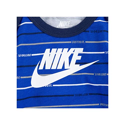 Nike Boy`s Striped Bodysuit & Pants 2 Piece Set (Blue(5Mh032-Geh)/Grey, 3 Months) #TOP2