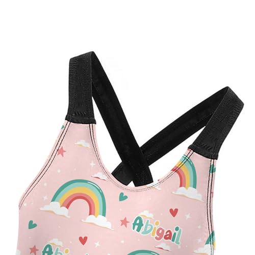 Custom Name Girls One-Piece Swimsuit Spaghetti Straps Personalized Cartoon Kids' Swimwear Bathing Suits for Girls 6-14 Year4