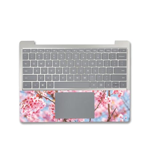 Image of MightySkins Carbon Fiber Skin Compatible with Microsoft Surface Laptop Go 3 (2023) Full Wrap Kit - Cherry On Sky | Protective, Durable Textured Carbon Fiber Finish | Made in The USA