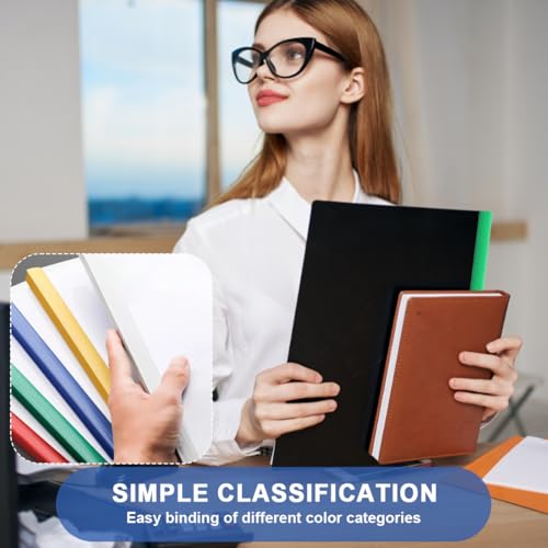 10 Kunststoff-A4-Berichtsmappen mit Schiebeleiste, A4-Bindehüllen, A4-Berichtshülle mit Clip für Schule und Büro