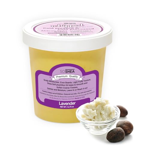 Whipped Shea Butter Lavender 100% Pure Unrefined Raw African Shea Butter | Cold-Pressed & Cold-Processed | Rich Natural Moisturizer for Dry Sensitive Skin & Conditions Hair | No Parabens | 11.5 oz