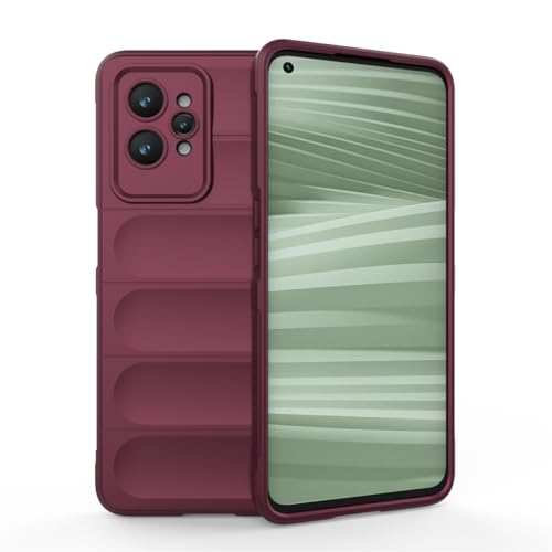 MUMOYAN Funda para Realme GT 2 Pro 5G (GT2 Pro) Estuche, [Diseño de Bolsa de Aire Anticaída] Robusto Carcasa de Suave Silicona Ligera PC + TPU Bumper Anti-caída Rubber Caso, Morado Oscuro