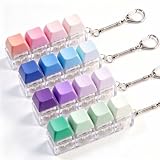 4-Pack Keyboard Fidget Set From Silent to Clicky – All 4 Mechanical Key Feels Fidget Clicker, Creamy Linear / Silent Tactile / Tactile / Clicky Fidget Keyboard, Keyboard Keychain with Gradient Keycaps