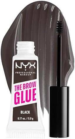 NYX PROFESSIONAL MAKEUP The Brow Glue, Extreme Hold Tinted Eyebrow Gel - Black
