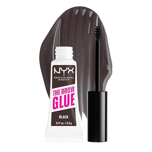 NYX Professional Makeup, Gel Fijador de Cejas con color The Brow Glue, Fijación extrema, Larga duración, Black