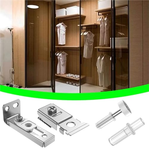 Kit de Herrajes para Puertas Plegables de Closet, 2 sets, incluye soportes de arriba y abajo miniatura 4
