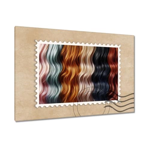 Toile imprimée 120x80cm cheveux colorés pour sublimer un salon de coiffure ou un loft moderne