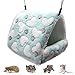 LeerKing Couchage Rongeur Peluche Petite Maison Hamster Hamac Jouet Lit Cabane pour Cochon d'Inde Lapin Chinchilla Furet, Cyan S