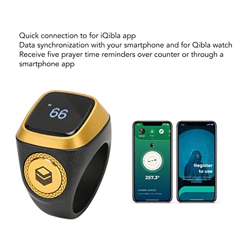 Image of Finger Smart Tally Counter Ring, 20mm Muslim Digital Azan Alarm Clock(Black), Resettable Smart Counter Digital Counter & Vibration Reminder with Mini LCD Screen ﻿ | Smart Counter with Vibration Reminder & Mini LCD Screen, Resettable, for Muslim Azan Alarm Clock