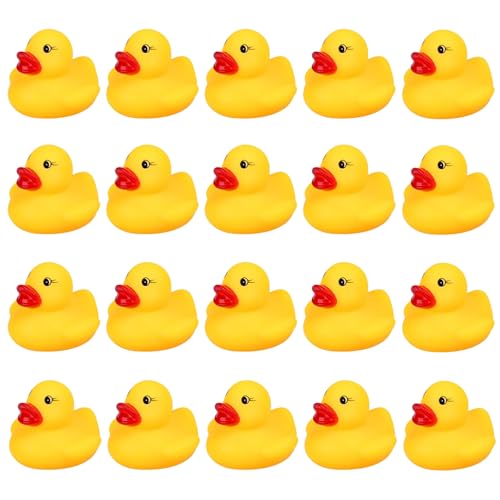 20 Pcs Rubber Duck, Rubber Ducks, Duck, Rubber Ducks Bath Toys, Bath Ducks for Kids Birthday Baby Shower Party Decorations/Handwork DIY Crafts Ducks Float and Squeak