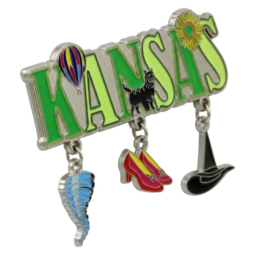 Imanes metálicos Kansas con 3 dijes miniatura 3