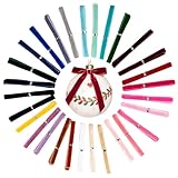 30 Yards 3/8' Christmas Velvet Ribbon, Total 30 Colors Assorted Bulk for Gift Wrapping DIY Craft Christmas Tree Wreath Hair Bows Door Garland Wedding Decor (Multicolored)