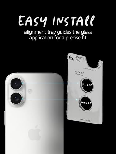 Image of Lensarmor Compatible with iPhone 17 Camera Lens Protector White (2-Pack) - 9H Tempered Glass, Military-Grade Anti-Scratch, Case-Friendly, Easy Install Frame