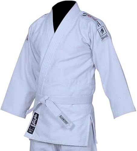 Miniatura 5 de Judo Gi Black Tiger Uniforme de judo para adultos y niños Kimono de judo de tela de algodón de 15.87 oz con cinturón gratis