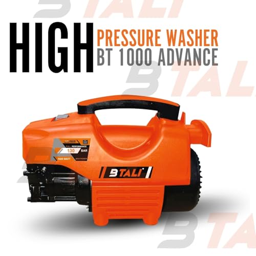 Image of BTALI BT 1000 HPW Advance 1600W High-Pressure Washer for Powerful Cleaning, 130 BAR Max, 10 Lpm Flow, Portable Car /Home Cleaning Machine with Turbo & Adjustable Nozzles