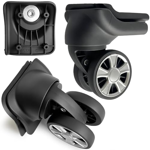 NUOZE Duel Spinner Luggage Wheels Replacement for Suitcase, Wheels Parts Roller Suitcase Tourister Travel Trunk Caster Luggage Replacement Kit (Sliver- 2pcs)