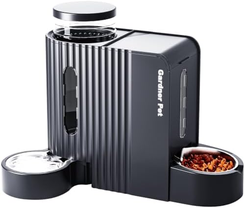 Gravity Automatic Cat Feeder, Water & Food Dispenser Set, Stainle...