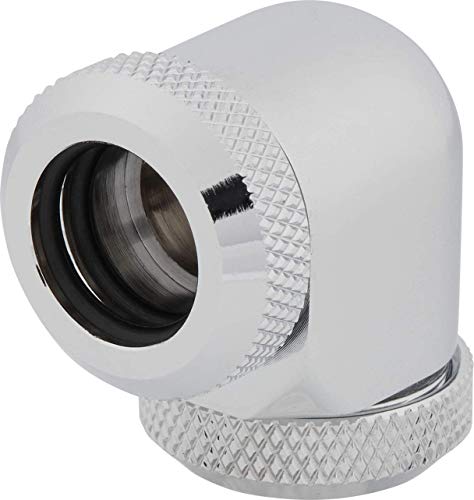 Corsair Hydro X Series, XF Hardline, Lot de deux embouts OD 90° de 12 mm (Solide Laiton Durabilité, Finition de Haute Qualité, Design des Embouts à Compression Rigide Torique Double) Chrome