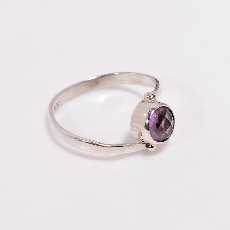 Bague améthyste en argent 925 anti-ternissement pour peau sensible