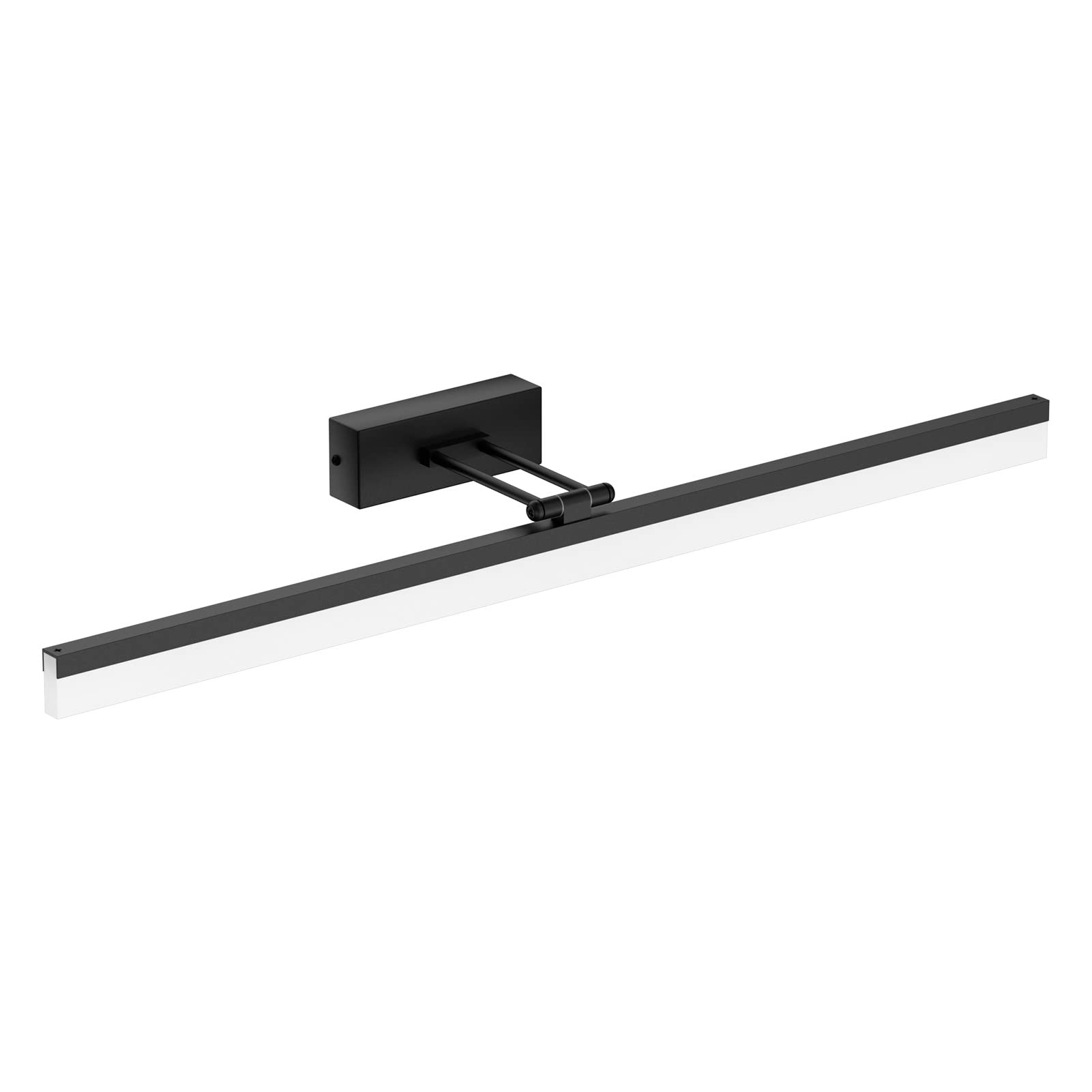 Klighten LED Aplique Espejo Baño 18W 1170Lumen, 80CM Lámpara de Espejo Baño de Negro Moderno, 180° Giratorio Luz Espejo de Baño, Blanco Frio 6000K Aplique Pared de Hierro(No Regulable)