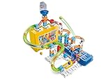 VTech Marble Rush Build and Store Box Set, Construction Set for Kids, 5 Marbles and 62 Building Pieces, Marble Run with Launcher, Building Toy, Track Set for 4, 5, 6 Years Plus, English Version