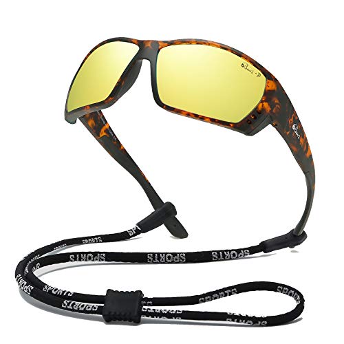 Bevi Polarized Sports Sunglasses for Men Square TR 90 Frame Glasses
