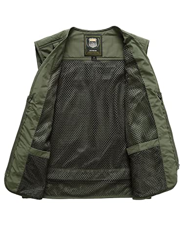 Perbai Mens Utility Summer Outdoor Travel Safari Photo Fishing Cargo Vest with Multi Pockets2