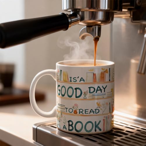 Taza de cerámica para lectura con diseño floral miniatura 2