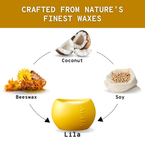 Lila Luxury Scented Candle with Bergamot, Ginger & Vetiver Fragrance Notes, Soy Coconut & Beeswax Blend, 60+ Hour Burn Time, Premium Natural Wax Candle for Bright Citrus Aroma & Elegant Gift Giving - Image 3