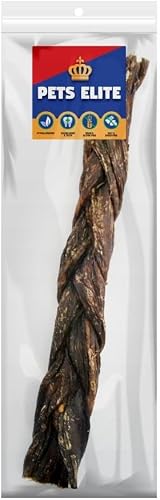 Pets Elite Beef Biltong Twists Dog Treats - Natural High-Protein Chew (Med)