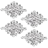 FINGERINSPIRE 4 Stück Blumen Strass Applikation 43x67mm Zum Aufbügeln Zum Aufnähen Auf Klare Kristall Applikationen Florale Hochzeits Hotfix Strass Flicken Für Hochzeit Brautkleid Kleidung Dekoration