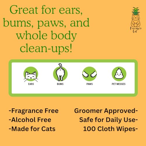 Grooming Wipes – Gentle Cat Cleaning Wipes – Hygienic Grooming Tool for Cats Ears, Paws, Bum, and Fur Grooming Wipes – Gentle Cat Cleaning Wipes – Hygienic Grooming Tool for Cats Ears, Paws, Bum, and Fur