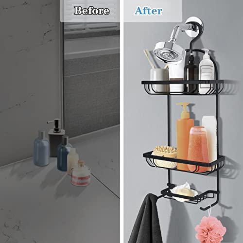 Duwee Neverrust Aluminum Bathroom Caddy Organizer, 360°Rotation Hanging Shower Caddy For Shampoo Conditioner, Shower Rack Over The Shower Head, Over The Door Shower Caddy With Hooks For Razors Towels #TOP5