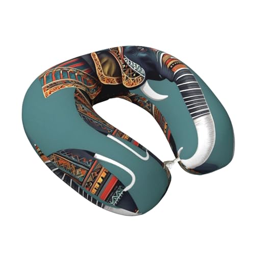 Almohada de viaje con patrón de elefante azteca miniatura 2