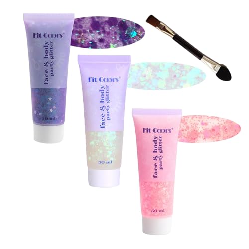 Face Body Glitter Gel: 150ml Chunky Sequins Hair Glitter Gel for Singer Concerts Disco Festival Rave Accessories Holographic Cosmetic Laser Mermaid Makeup