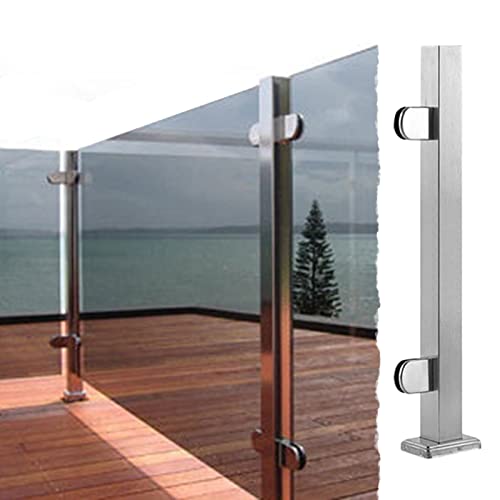 Kit de barandilla para piscinas y terrazas con diseño moderno de cristal plateado 2