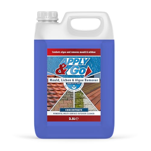 Apply & Go - Path and Patio Cleaner, Concentrated Mould, Mildew, Lichen & Algae Remover | Outdoor Cleaning Treatment for Decking, Stone, Driveways, Rooftops (Up to 150m2 coverage) - 2.5 Litre