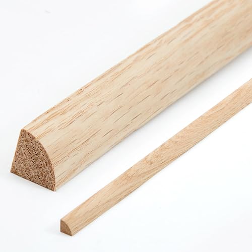 DoubleFill 2 Pack Red Oak Quarter Round Molding Trim 47'' × 1/2" × 1/2" Unfinished Solid Hardwood Quarter Round Moldings for Floors, Baseboards, Cabinets, DIY Projects