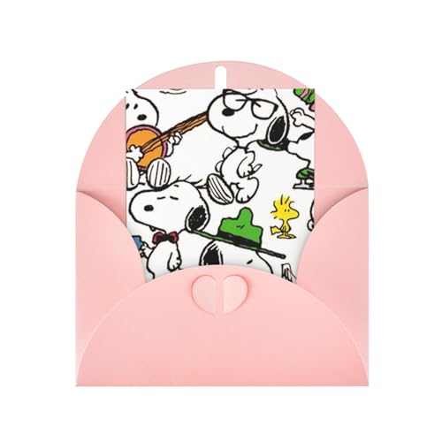 スヌーピー メッセージレターカード 封筒付きクリスマスバースデーカード Pink