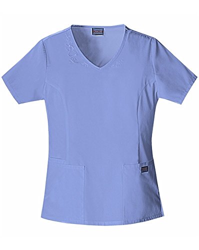 Cherokee Women's Workwear Scrubs V-Neck Embroidered Top