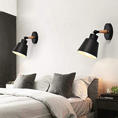 Horevo Wall Light Fixtures Nordic Wall Sconce Lamps Macaron Edison Copper Lamp Holder Aisle Lights Corridor Lamp Bedside Reading Light E27(Color : Black) #TOP1