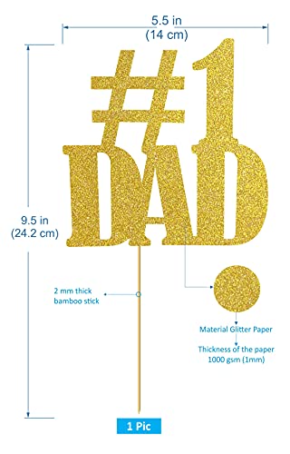Image of Happy Birthday dad cake topper-Number One #1 Dad Cake Topper, best dad ever cake topper