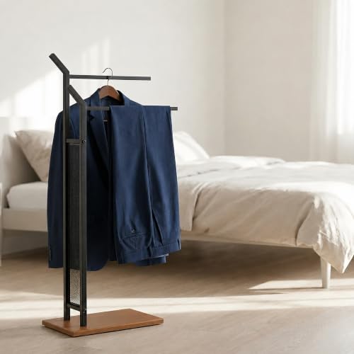Miniatura 6 de Relaxdays Toallero De Pie 2 Barras, Hierro-Dm, Negro-Marrón 88 X 40 X 20 Cm