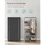SONGMICS Portable Closet, Clothes Storage Organizer with 6 Shelves, 1 Clothes Hanging Rail, Non-Woven Fabric Closet, Metal Frame, 34.6 x 17.7 x 66.1 Inches, Black URYG84BK - Image 3