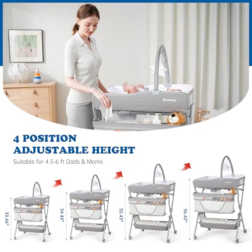 Sweey-Baby-Portable-Changing-Table-Foldable-Changing-Table-Dresser-Changing-Station-for-Infant-Waterproof-Diaper-Changing-Table-Pad-Topper-Mobile-Nursery-for-Newborn-Essentials-Dark-Grey Sweey Baby Portable Changing Table Foldable Changing Table Dresser Changing Station for Infant Waterproof Diaper Changing Table Pad Topper Mobile Nursery for Newborn Essentials Dark Grey