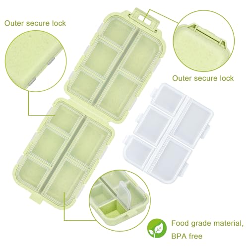 Image of Large Travel Pill Organizer with 189 Labels, Travel Pill Box Pill Case with Labels 7 Day Travel Medicine Organizer Purse Accessories (Yellow, 1 Pack)