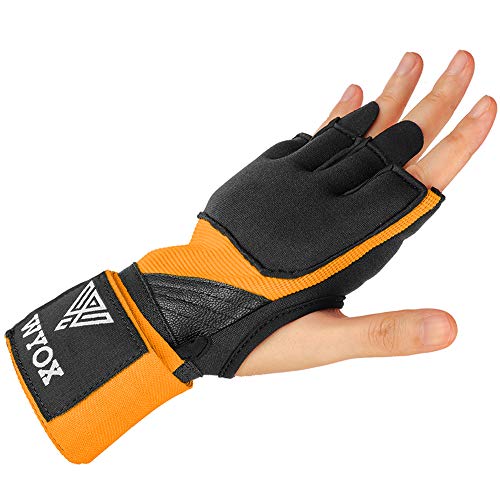 Wyox Gel Quick Hand Wraps For Boxing Mma Kickboxing - Ez-Off & On - Padded Knuckle With Wrist Wrap Protection For Men Women Youth (Orange, L-Xl) #TOP6