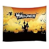 ANLAI ハロウィンデコレーションタペストリーカボチャランタン壁掛け家の装飾のための寝室の居間 200cm x150cm