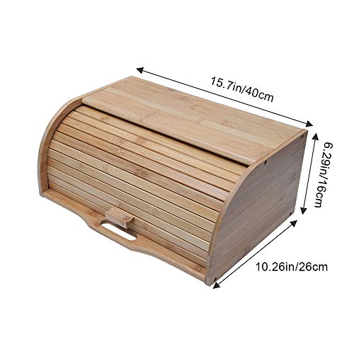 Uplord caixa de pão de bambu para balcão de cozinha, bancada para armazenamento de pão/exibição de p